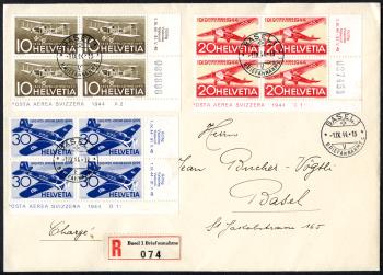 Thumb-1: F37-F39 - 1944, Special airmail stamps 25 years of Swiss airmail