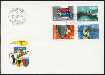 Thumb-2: 328-331 - 1957, Timbres publicitaires et commémoratifs