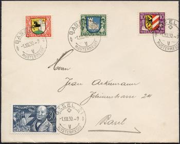 Thumb-1: J53-J56 - 1930, city coat of arms and portrait of Henri Dunant