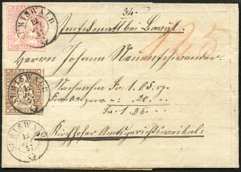 Thumb-1: 22D+24D - 1857, Bernese printing, 3rd printing period, Zurich paper