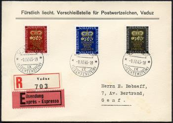 Thumb-1: FL207-FL209 - 1945, Gedenkmarken zur Geburt des Erbprinzen