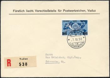 Thumb-1: FL235 - 1950, Emission temporaire, avec nouvelle surcharge de valeur bleu-noir