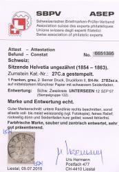 Thumb-2: 22C, 23Cd, 26C, 27C - 1855, Gravure de Berne, 2e période d'impression, papier de Munich