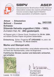 Thumb-3: 21G-26G - 1857-1862, Bernese printing, 4th printing period, Zurich paper