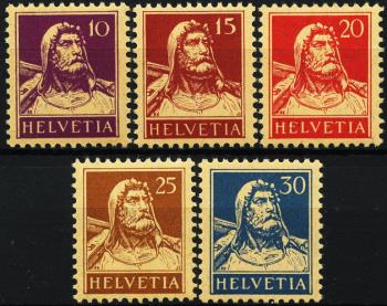 Thumb-1: 160z-184z - 1932-1933, Tellbrustbild, sämisches Faserpapier, geriffelt