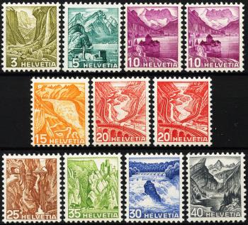 Briefmarken: 201z-209z - 1936-1938 Neue Landschaftsbilder im Stichtiefdruck, geriffeltes Papier