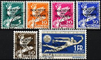 Briefmarken: SDN36-SDN41 - 1932 Gedenkmarken zur Abrüstungskonferenz in Genf