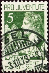 Briefmarken: J1 - 1913 Helvetia mit Matterhorn