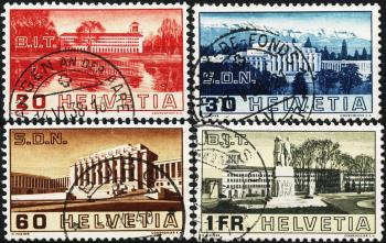 Briefmarken: 211-214 - 1938 Bilder der Völkerbunds- und Arbeitsamtgebäude