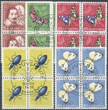 Briefmarken: J163-J167 - 1956 Bildnis Carlos Madernos und Insektenbilder