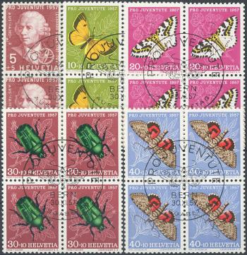 Briefmarken: J168-J172 - 1957 Bildnis Leonhard Eulers und Insektenbilder