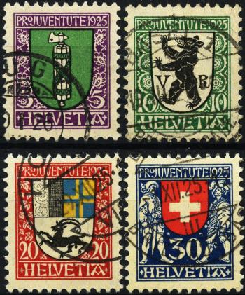 Francobolli: J33-J36 - 1925 Stemmi cantonali e svizzeri