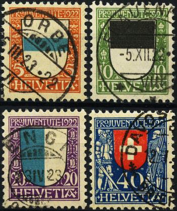 Francobolli: J21-J24 - 1922 Stemmi cantonali e svizzeri