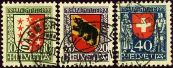 Francobolli: J18-J20 - 1921 Stemma cantonale