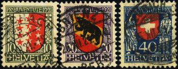 Thumb-1: J18-J20 - 1921, Cantonal and Swiss coats of arms