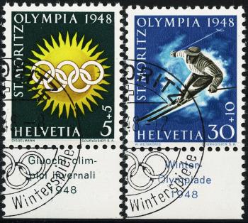 Briefmarken: W25x-W28x - 1948 Sondermarken für die Olympischen Winterspiele in St. Moritz