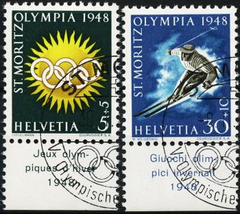 Briefmarken: W25x-W28x - 1948 Sondermarken für die Olympischen Winterspiele in St. Moritz