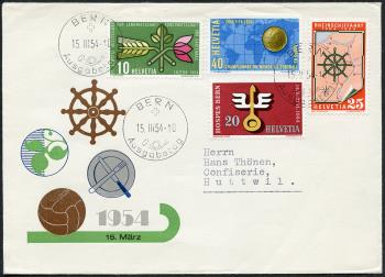 Thumb-1: 316-319 - 1954, Timbres publicitaires et commémoratifs