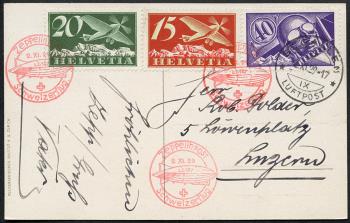 Thumb-1: SF29.10 a. - 2. November 1929, Zeppelin Post Dübendorf - St. Gallen (national border)
