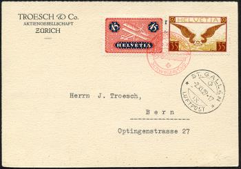 Thumb-1: SF29.10 a. - 2. November 1929, Zeppelin Post Dübendorf - San Gallo (confine nazionale)