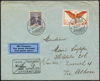 Thumb-1: SF26.7b - 7. Dezember 1926, 1. Schweizer Afrikaflug Zürich-Kapstadt