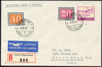 Thumb-1: RF46.5d - 8. April 1946, USA-Gander-Shannon-Paris-GENEVA-Rome-Athens-CAIRO