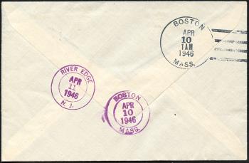 Thumb-2: RF46.5d - 8. April 1946, USA-Gander-Shannon-Paris-GENEVA-Rome-Athens-CAIRO