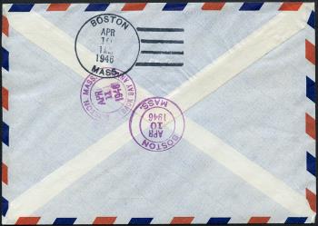 Thumb-2: RF46.5d - 8. April 1946, USA-Gander-Shannon-Parigi-GINEVRA-Roma-Atene-IL CAIRO
