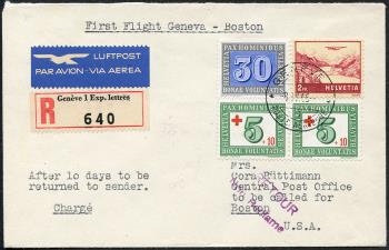 Thumb-1: RF46.5d - 8. April 1946, USA-Gander-Shannon-Paris-GENF-Rom-Athen-CAIRO