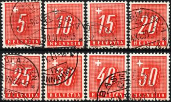 Thumb-1: NP54z-NP61z - 1938, Numero e croce, carta ondulata