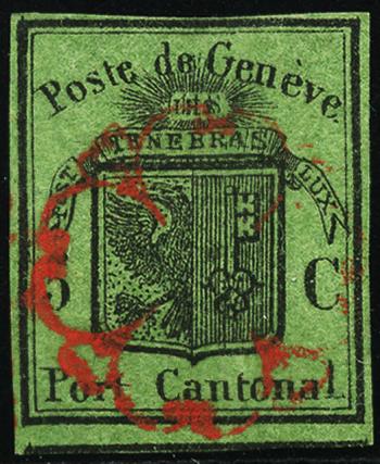 Thumb-1: 7 - 1848, Canton of Geneva, Great Eagle dark green
