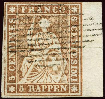 Thumb-1: 22B - 1854, Imprimerie bernoise, 1ère période d'impression, papier de Munich