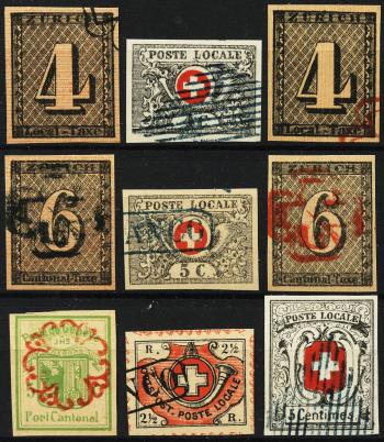 Thumb-1: Lot-Kantonal - 1843-1850, Francobolli cantonali - Lotto, CONTRAFFATTI