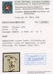 Thumb-2: 27D - 1856, Bernese printing, 2nd printing period, Munich paper
