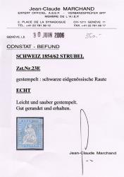 Thumb-2: 23E - 1856, Bernese printing, 3rd printing period, Zurich paper
