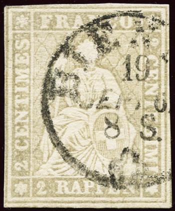 Thumb-1: 21G - 1862, Stampa bernese, 4° periodo di stampa, carta di Zurigo