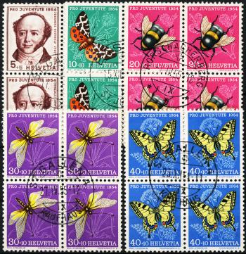 Stamps: J153-J157 - 1954 Portrait of J. Gotthelf and insect pictures