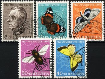 Thumb-1: J133-J137 - 1950, Portrait of T. Sprecher von Bernegg and insect pictures