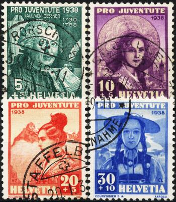 Thumb-1: J85-J88 - 1938, Portrait of S. Gessner and Swiss women's costumes