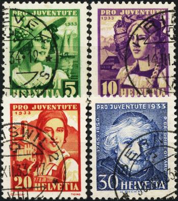 Thumb-1: J65-J68 - 1933, Swiss women's costumes and portrait of G. Girard