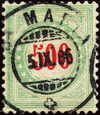 Thumb-1: NP22A N - 1883, Telaio azzurro-verde chiaro, valore rosso carminio