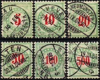Thumb-1: NP17A-NP22A K - 1883, Frame light blue-green, value carmine red, Type II