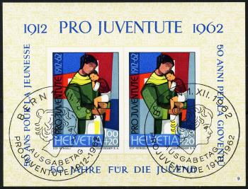 Thumb-1: J199 - 1962, Jubiläumsblock 50 Jahre Pro Juventute Marken
