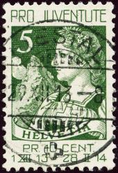 Thumb-1: J1 - 1913, Helvetia with Matterhorn