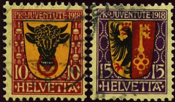 Briefmarken: J10-J11 - 1918 Kantonswappen