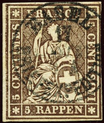 Thumb-1: 22G - 1859, Imprimerie bernoise, 4e période d'impression, papier zurichois