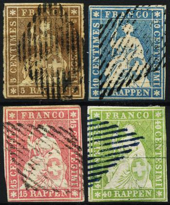 Thumb-1: 22A-26A - 1854, Stampa di Monaco, 3° periodo di stampa, carta di Monaco