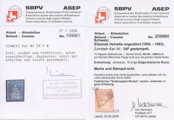 Thumb-2: 22F-25F - 1856, Stampa bernese, 1° periodo di stampa, carta di Monaco