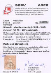 Thumb-3: 22F-25F - 1856, Stampa bernese, 1° periodo di stampa, carta di Monaco