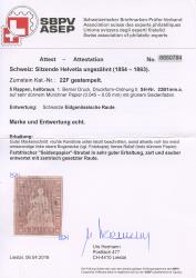 Thumb-4: 22F-25F - 1856, Stampa bernese, 1° periodo di stampa, carta di Monaco